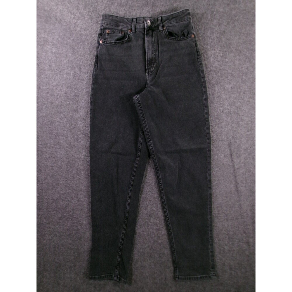 Divided HM Jeans Women 6 Black Mom Tapered Leg Dark Wash Causal